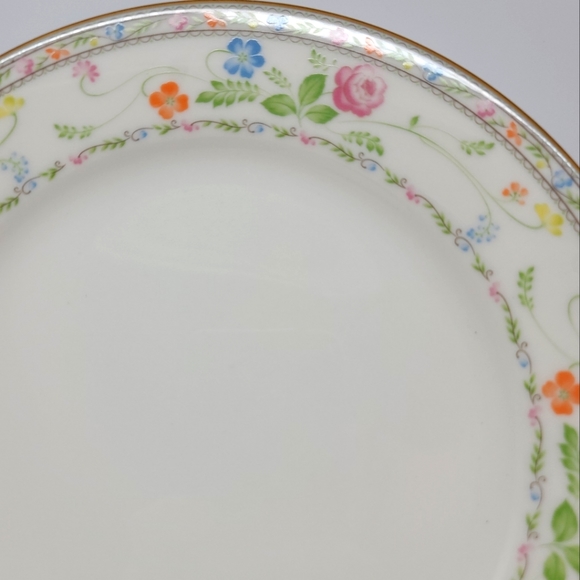 Vintage Nortaki 5-Salad Plates 7213 Ivory China Finale 8 3/8" Gold Rim - Picture 9 of 10